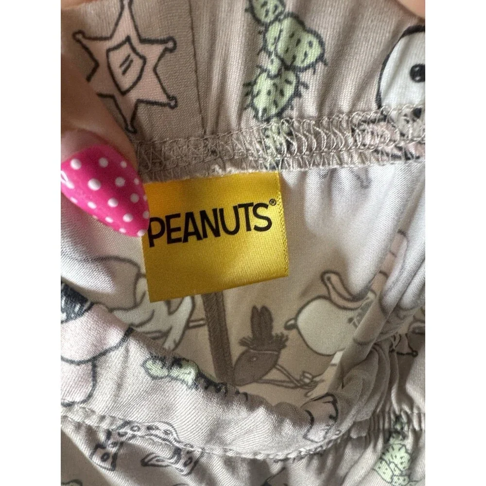 Peanuts Snoopy Gray Graphic Print Knit Sleep Shorts Pull On Teens L (12-14)